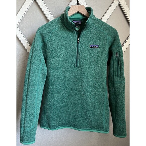Patagonia Women's M Better Sweater 1/4 Zip Fleece Pullover Jacket 25617 - Green - Picture 2 of 8
